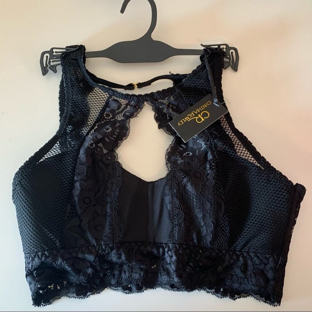 Cynthia Rowley bralette CR lace bra RN 119152 black S small NEW - Picture 5 of 7